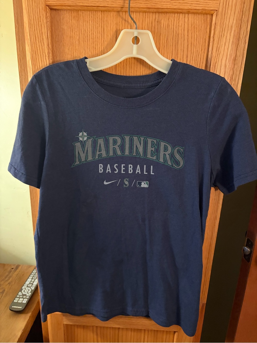 Seattle Mariners Navy Girls Baseball Tee - Nike MLB Logo